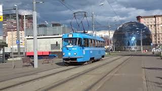 Trams in Moscow Russia 2021 NorthWest Трамваи в Москве - Краснопресненский депо