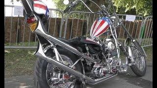 Peter Fonda on his custom Captain America motorbike