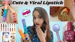 Testing Extremely *Cute and Weird* Lipsticks from Meesho  Viral lipstick  Secret Makeover