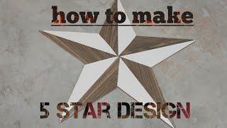 How to make easy 5 star design in wall and floor tiles