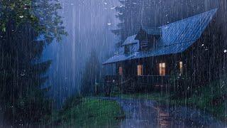 HEAVY RAIN at Night to Sleep Well and Beat Insomnia  Thunderstorm for Insomnia Relax Study ASMR