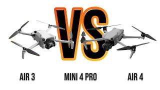 DJI Drone Showdown Air 3 vs Air 4 vs Mini 4 Pro