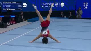 Asher Hong was hype after his floor  U.S. Olympic Gymnastics Trials