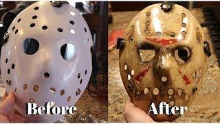 $4 Ebay Jason Mask Makeover- Jason Voorhees Mask DIY Tutorial Friday the 13th