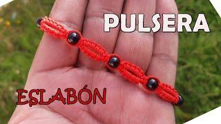 TUTORIAL MACRAME COMO HACER PULSERA ESLABON  How to make frendship bracelet