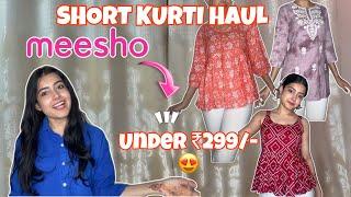 MEESHO SHORT KURTI HAUL UNDER Rs.299  Try-On Haul  Anisha Bhati