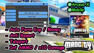 Roblox Mad City Script - AutoEXP  AutoMoney  INF AMMO & More 2022 Mobile