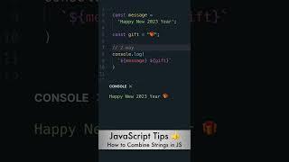 How To Combine Strings In JavaScript A #Shorts Tutorial