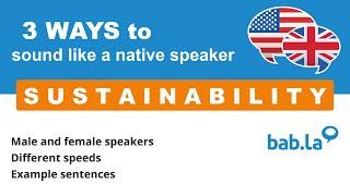 SUSTAINABILITY pronunciation  Improve your language with bab.la