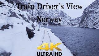 TRAIN DRIVERS VIEW Bergen - Myrdal on a windy Saturday in 4K UltraHD