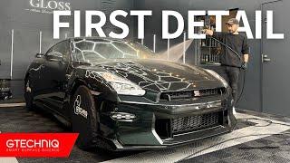 【GODZILLA】NISSAN GT-R Premium edition T-spec FIRST DETAIL  R35  Car wash  GTECHNIQ  ASMR  GTR 