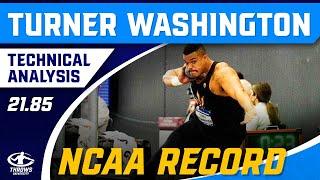 Turner Washington NCAA Shot Put Record 21.85  Technique Analysis