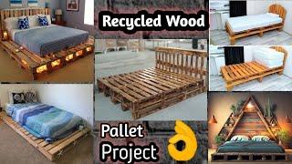 Recycled Wood pallet project  50+Bedroom bed design  wooden furniture