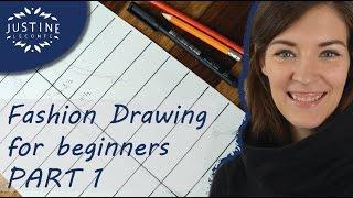 How to draw   TUTORIAL  Fashion drawing for beginners #1  Justine Leconte