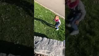 Little girl jump- Oops  funny