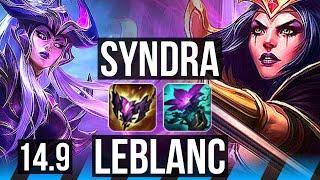 SYNDRA vs LEBLANC MID  839  EUW Diamond  14.9