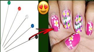 Easy Floral Nail Art Designs with a Ballpin  without tools  by Diyas Creative World