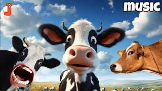 CRAZY FUNNY COW DANCE FOR 10 MINUTES  Funny Cow Song & Cow Videos Official Video Moo Moo  gaiya