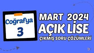 Açık Lise Çıkmış Sorular - Mart 2024 - Coğrafya 3