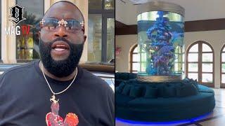 Rick Ross Travels To His Houston Mansion & Shows Off $1M Dollar Custom Fish Tank 