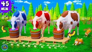 Color Cows - Wild and Playful - Fam Animals Crazy Games and Surprising Attacks Compilation  Funny