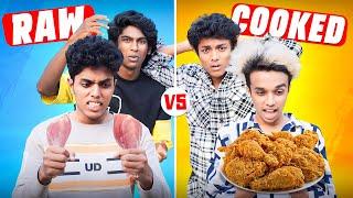 RAW vs COOKED Challenge  Chicken Leg Piece  എട്ടിന്റെ പണി  We Talks #wetalks