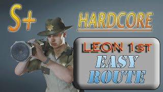 RESIDENT EVIL 2 REmake PS4 Hardcore S+ the easy way Leon 1st A