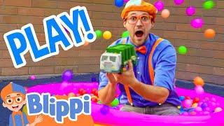 PLAY in a Ball Pit and LEARN Colors with Blippi  Fun Learning  Educational Videos For Kids