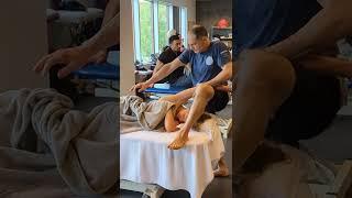 Slav Marinov at the World Massage Championship 2022 Side Lying Work