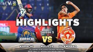 Islamabad United vs Karachi Kings  Full Match Highlights  Match 28  14 March  HBL PSL 2020