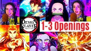 REACTING to Demonslayer Openings 1-3 INCREDIBLE First Time Watching Anime Openings