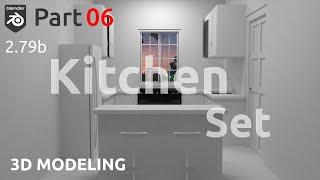 3D Modeling Kitchen Set in Blender 2.79 Cycles Render - Part 06