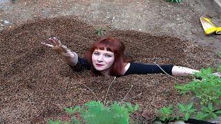 Quicksand girl sinking in quicksand in real life
