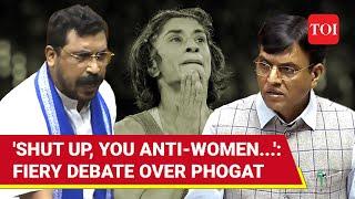 Ehsaan Kiya Hai Fierce Clash In Parliament Over Vinesh Phogat Chandrashekhar Loses Cool