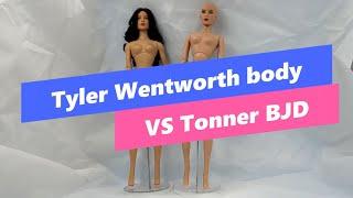 Comparison Tonner 16 BJD body vs Tyler Wentworth vinyl fashion doll body