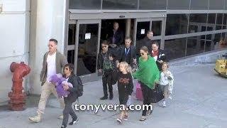 Brad Pitt with  Angelina Jolie and kids at LAX