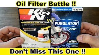 K&N HP2009 Oil Filter Cut Open vs. Purolator One PL20195 Oil Filter Cut Open