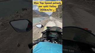 Yamah r1 top speed in Spiti Valley  #yamahar1 #spitivalley #travel #topspeed