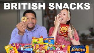 American and Dutch Couple try British Snacks for the First Time