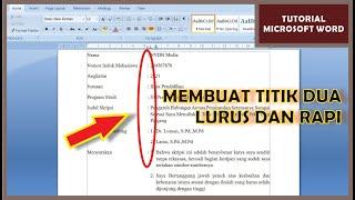 Tutorial Membuat Titik Dua Menjadi Lurus dan Rapi di Microsoft Word  Sangat Mudah Sekali