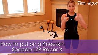 How to put on a Kneeskin   Speedo LZR Racer X  Time-lapse