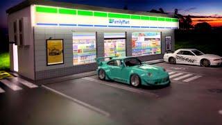 Family Mart 164 Diorama by G-Fans  Hotwheels Diorama