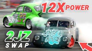 INSANE Drift Builds 2JZ Beetle & 2JZ Volvo PV444  Build VS Build