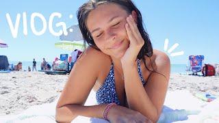 a random VLOG beach day sunrise grwm food + more