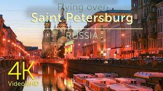 Above Saint-Petersburg video 4K UHD & Relaxing Music  Санкт Петербург видео в 4К