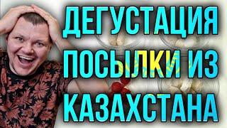 Посылка из Казахстана  Дегустация национальных продуктов Казахстана  каштанов реакция