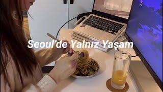 vlog Korede yalnız yaşamak  kiraz çiçekleri  TOPIK sınavı  patlıcan spagetti   kore vlog