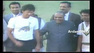 World Cup 1987 Semi Final Presentation Ceremony. Imran Khan  Abdul Qadir President Zia Ul Haq