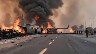 Scary 40 C-130 planes carrying 4500 US troops hit by Russian missile before landing in Ukraine