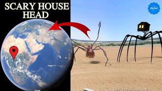 Scary House Head Vs spider Head on Google Earth and Google Maps